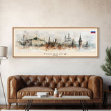 Moscow Russia Travel Print Wall Art, Panoramic City Art, Travel Art, Wall Decor, Vacation Gift, Framed Canvas Print Or Metal Art