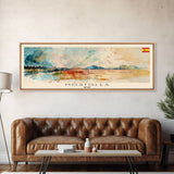 Mostoles Spain Panoramic Travel Poster, Framed Canvas Print or Metal Wall Art, Travel Art, Home Decor, Panoramic Painting, Midcentury Art