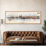 Nantes France Travel Print Wall Art, Panoramic City Art, Travel Art, Wall Decor, Vacation Gift, Framed Canvas Print Or Metal Art