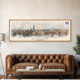 Nijmegen Netherlands Panoramic Travel Poster, Framed Canvas Print or Metal Wall Art, Travel Art, Home Decor, Panoramic Painting, Midcentury Art