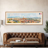 Nimes France Travel Art, City Art, Framed Canvas Print or Metal Wall Art, Europe Travel Poster, Panoramic Wall Art, Extra Wide Wall Art