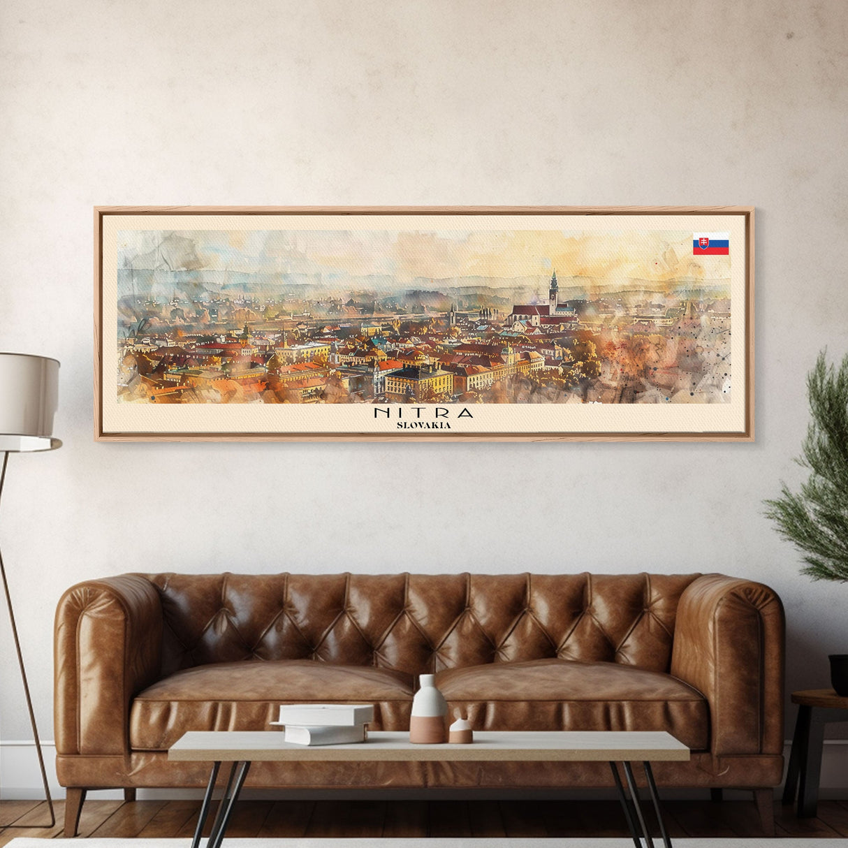 Nitra Slovakia Wall Art, Panoramic Travel Poster, Panoramic Framed Canvas Print, City Wall Art, Wall Hanging Home Decor, Travel Art