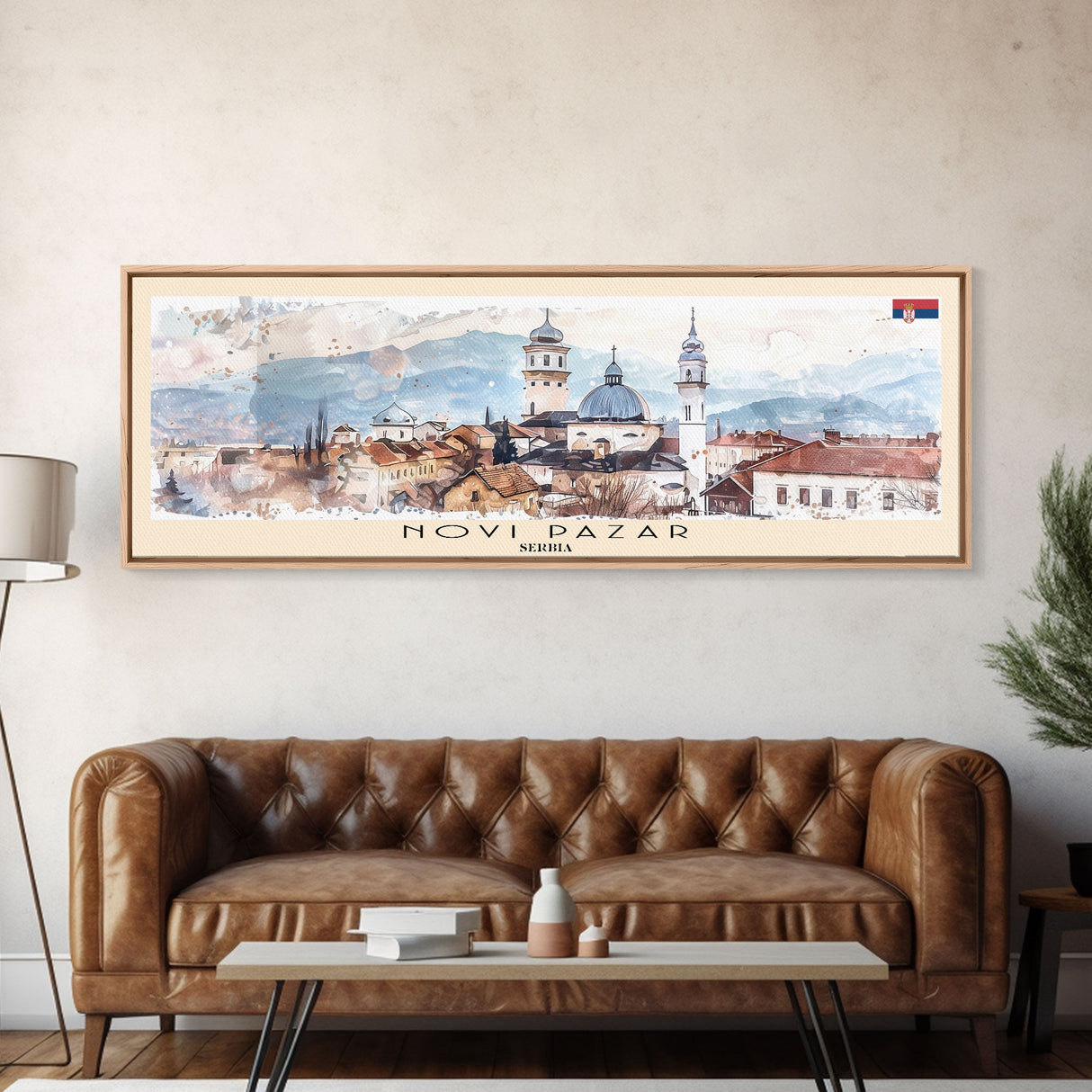 Novi Pazar Serbia Travel Print Wall Art, Panoramic City Art, Travel Art, Wall Decor, Vacation Gift, Framed Canvas Print Or Metal Art