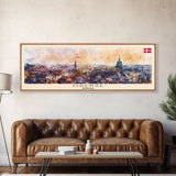 Odense Denmark Wall Art, Panoramic Travel Poster, Panoramic Framed Canvas Print, City Wall Art, Wall Hanging Home Decor, Travel Art