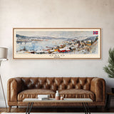 Oslo Norway Travel Art, City Art, Framed Canvas Print or Metal Wall Art, Europe Travel Poster, Panoramic Wall Art, Extra Wide Wall Art