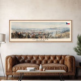 Ostrava Czech Republic Wall Art, Panoramic Travel Poster, Panoramic Framed Canvas Print, City Wall Art, Wall Hanging Home Decor, Travel Art