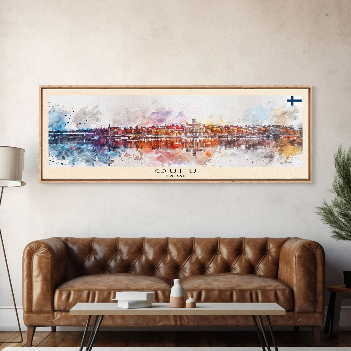 Oulu Finland Travel Print Wall Art, Panoramic City Art, Travel Art, Wall Decor, Vacation Gift, Framed Canvas Print Or Metal Art