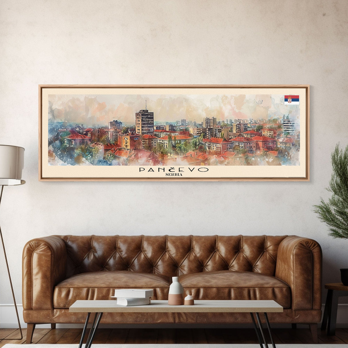 Panevo Serbia Wall Art, Panoramic Travel Poster, Panoramic Framed Canvas Print, City Wall Art, Wall Hanging Home Decor, Travel Art