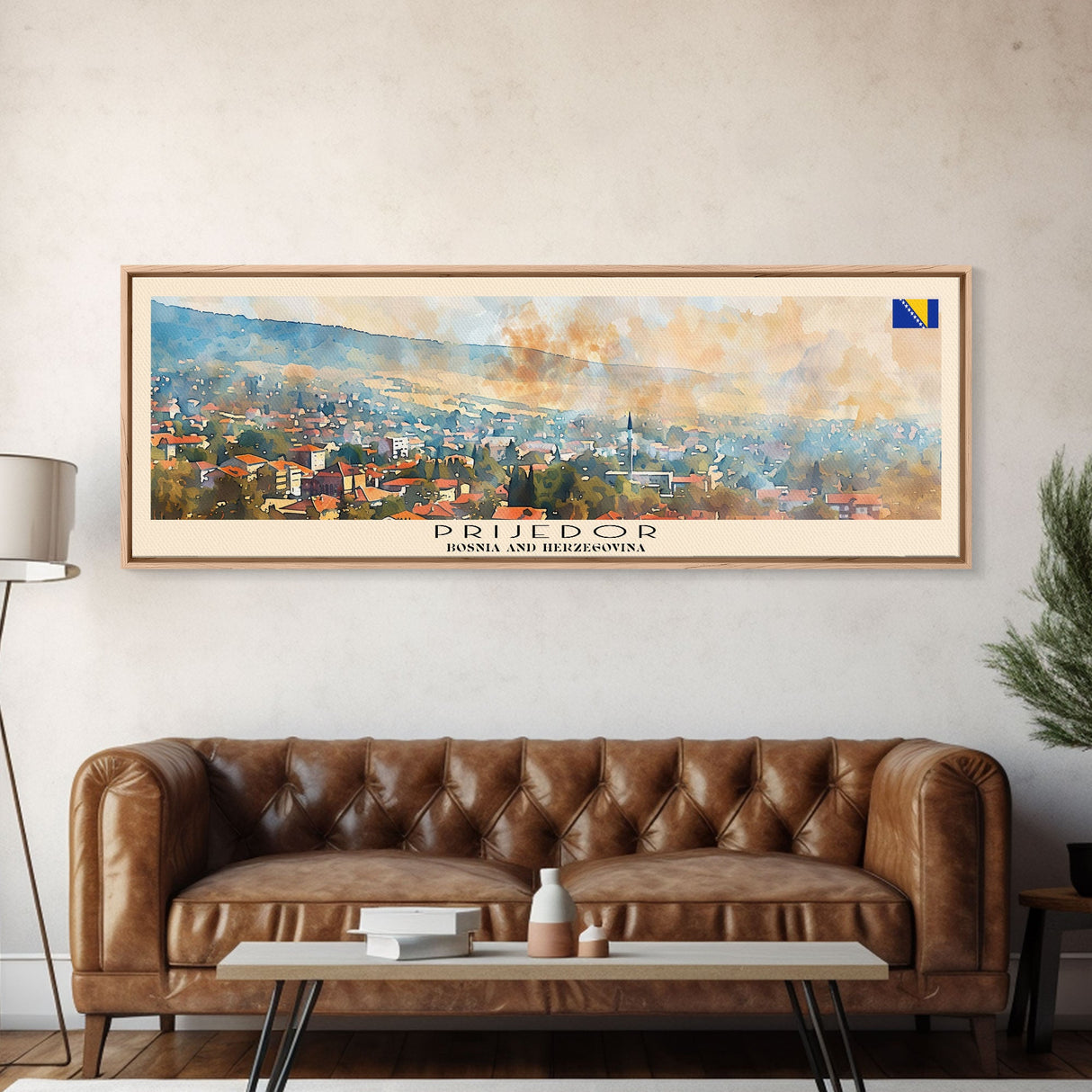 Prijedor Bosnia Travel Art, City Art, Framed Canvas Print or Metal Wall Art, Europe Travel Poster, Panoramic Wall Art, Extra Wide Wall Art