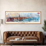 Roskilde Denmark Travel Art, City Art, Framed Canvas Print or Metal Wall Art, Europe Travel Poster, Panoramic Wall Art, Extra Wide Wall Art