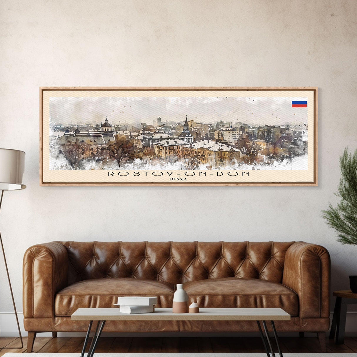 Rostov on Don Russia Panoramic Travel Poster, Framed Canvas Print or Metal Wall Art, Travel Art, Home Decor, Panoramic Painting, Midcentury Art