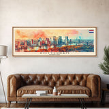 Rotterdam Netherlands Wall Art, Panoramic Travel Poster, Panoramic Framed Canvas Print, City Wall Art, Wall Hanging Home Decor, Travel Art