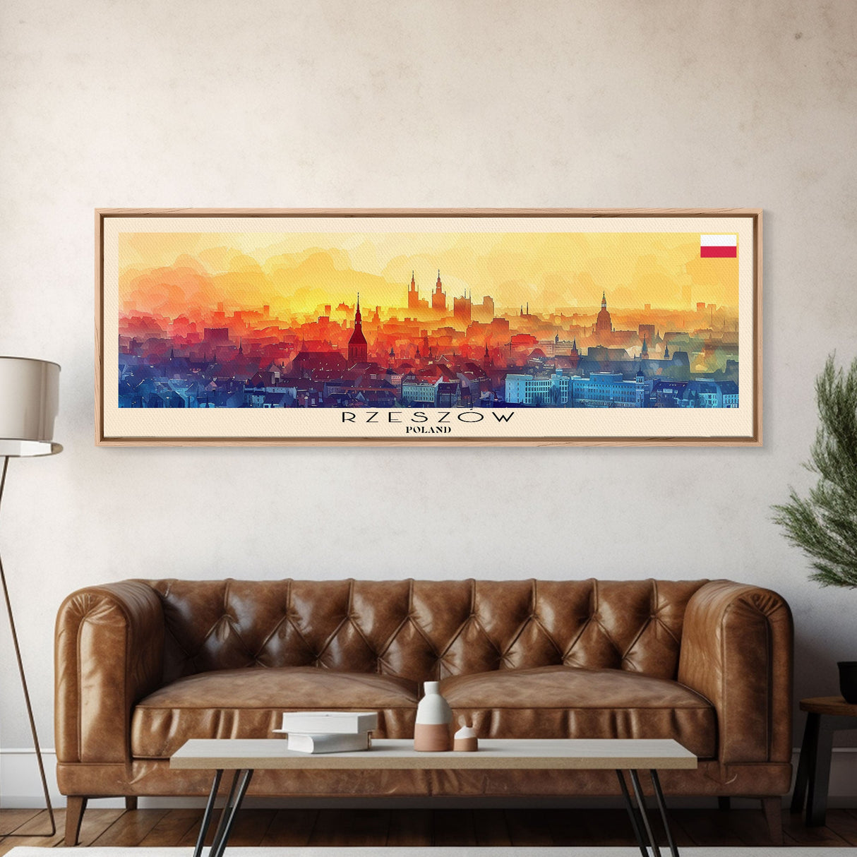 Rzeszow Poland Wall Art, Panoramic Travel Poster, Panoramic Framed Canvas Print, City Wall Art, Wall Hanging Home Decor, Travel Art