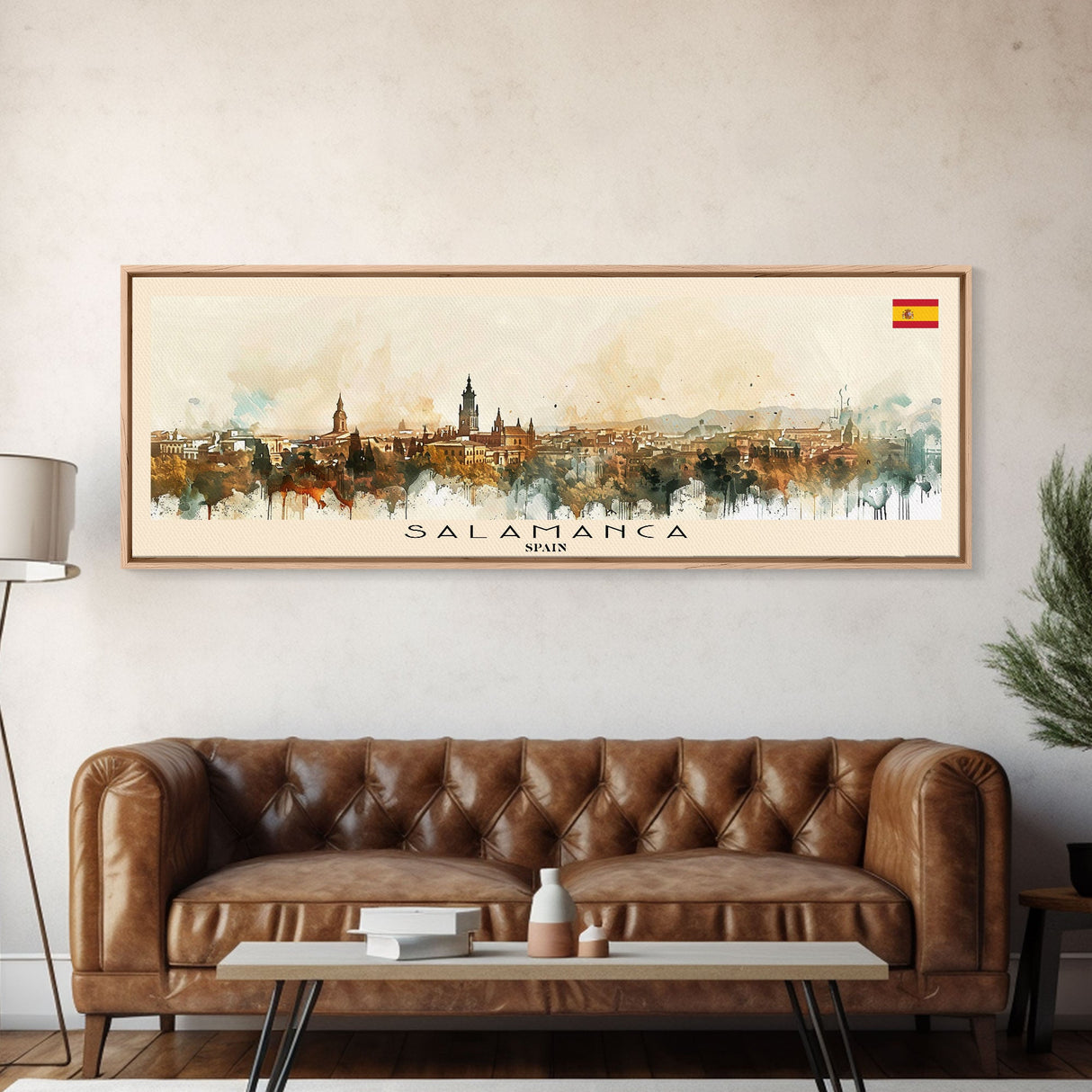 Salamanca Spain Travel Print Wall Art, Panoramic City Art, Travel Art, Wall Decor, Vacation Gift, Framed Canvas Print Or Metal Art