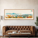 Salerno Italy Travel Art, City Art, Framed Canvas Print or Metal Wall Art, Europe Travel Poster, Panoramic Wall Art, Extra Wide Wall Art