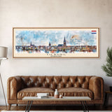 Tilburg Netherlands Wall Art, Panoramic Travel Poster, Panoramic Framed Canvas Print, City Wall Art, Wall Hanging Home Decor, Travel Art