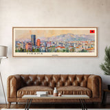 Tirana Albania Travel Art, City Art, Framed Canvas Print or Metal Wall Art, Europe Travel Poster, Panoramic Wall Art, Extra Wide Wall Art