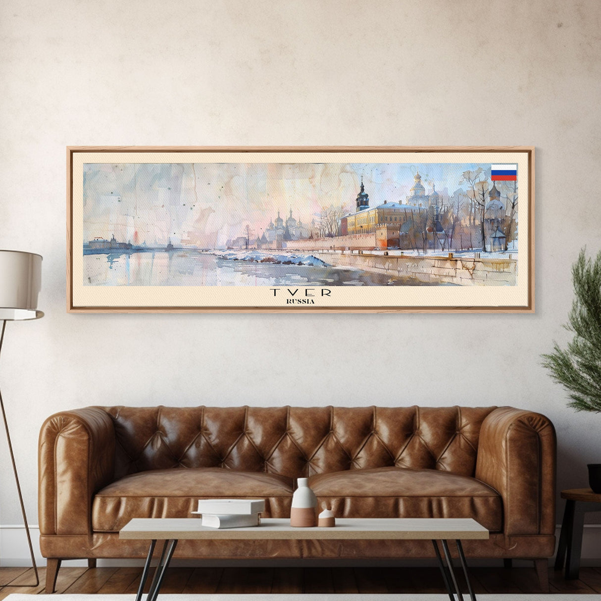 Tver Russia Travel Art, City Art, Framed Canvas Print or Metal Wall Art, Europe Travel Poster, Panoramic Wall Art, Extra Wide Wall Art