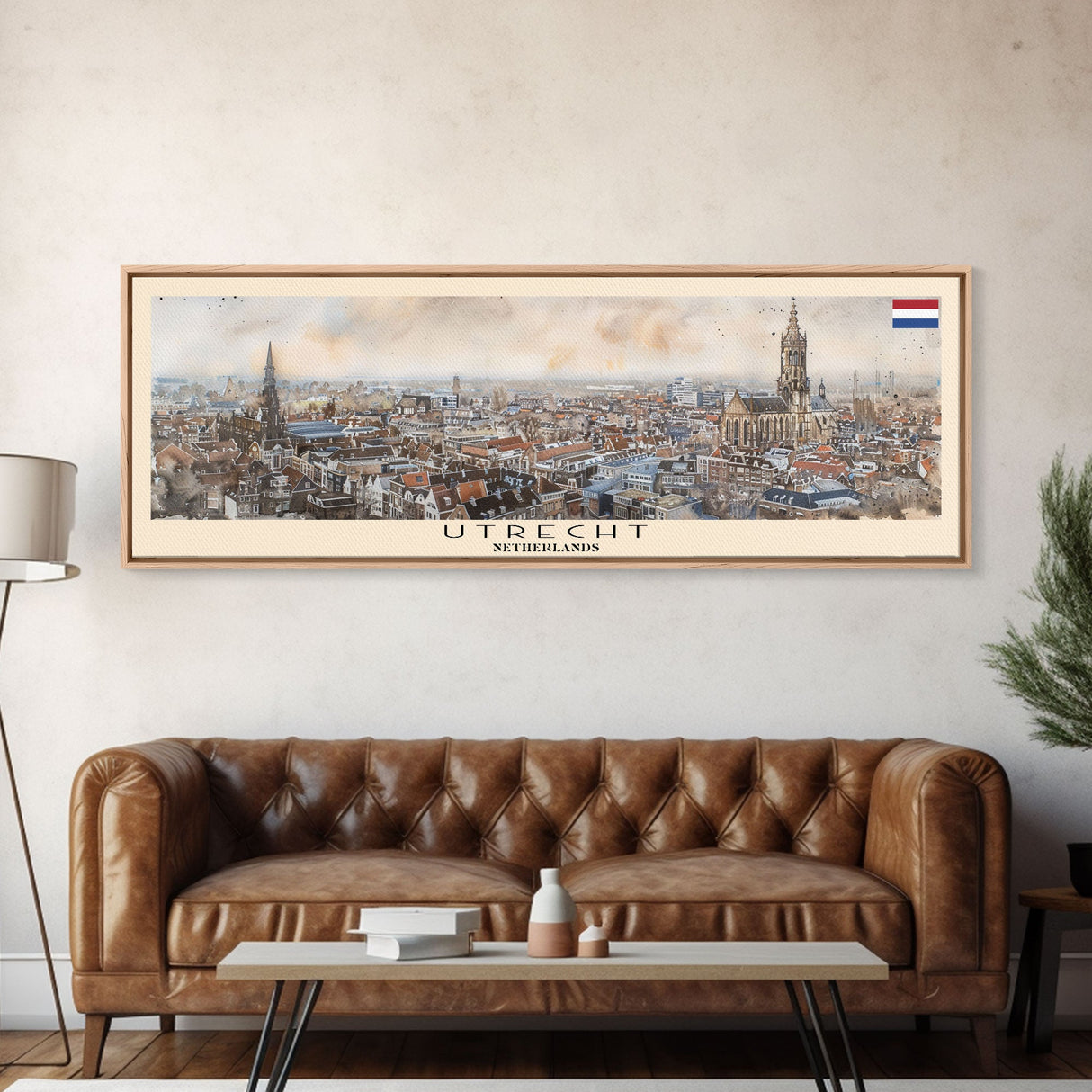 Utrecht Netherlands Travel Print Wall Art, Panoramic City Art, Travel Art, Wall Decor, Vacation Gift, Framed Canvas Print Or Metal Art