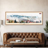 Valjevo Serbia Panoramic Travel Poster, Framed Canvas Print or Metal Wall Art, Travel Art, Home Decor, Panoramic Painting, Midcentury Art