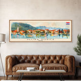 Velika Gorica Croatia Panoramic Travel Poster, Framed Canvas Print or Metal Wall Art, Travel Art, Home Decor, Panoramic Painting, Midcentury Art