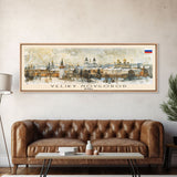 Veliky Novgorod Russia Wall Art, Panoramic Travel Poster, Panoramic Framed Canvas Print, City Wall Art, Wall Hanging Home Decor, Travel Art