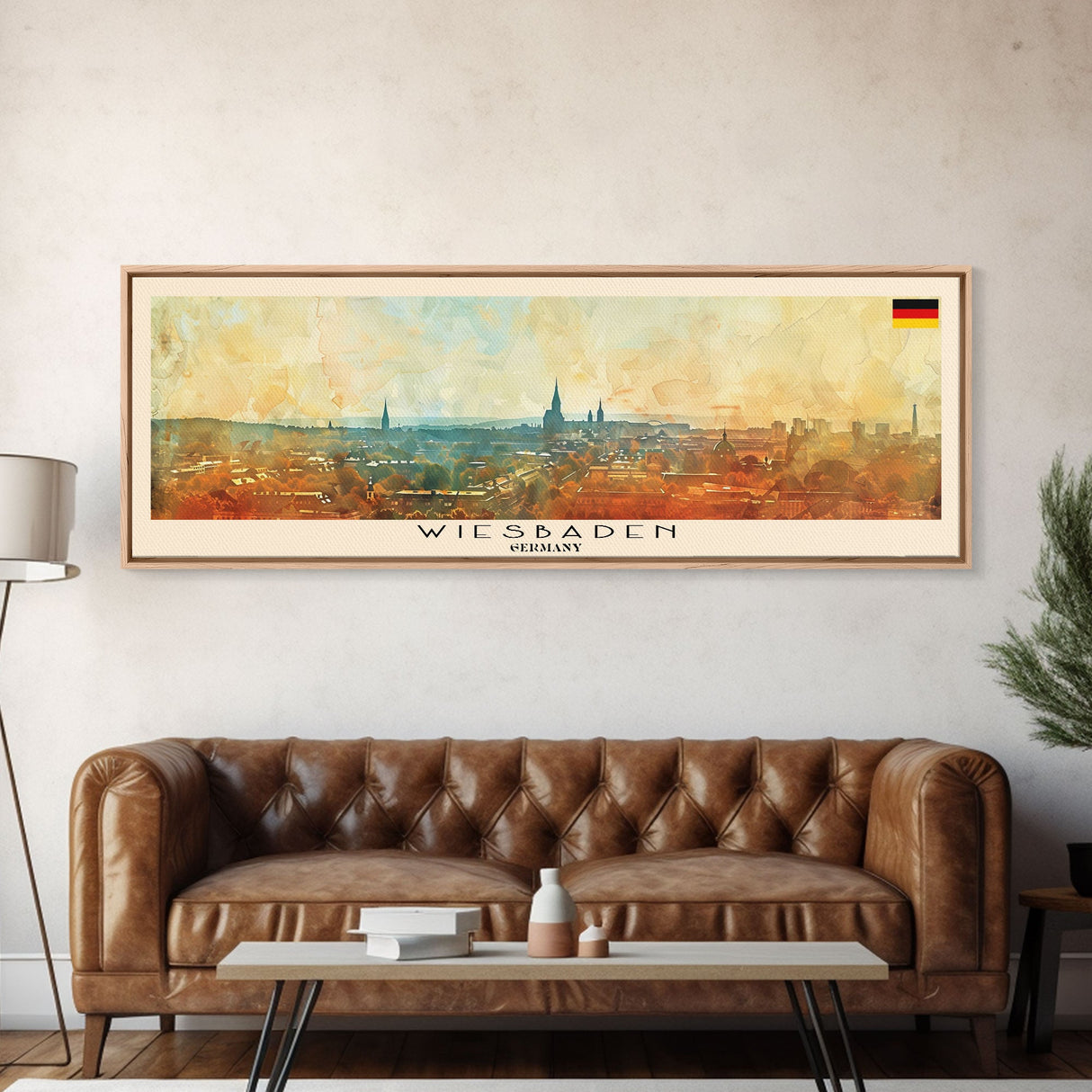 Wiesbaden Germany Travel Print Wall Art, Panoramic City Art, Travel Art, Wall Decor, Vacation Gift, Framed Canvas Print Or Metal Art