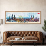 Wroclaw Poland Travel Print Wall Art, Panoramic City Art, Travel Art, Wall Decor, Vacation Gift, Framed Canvas Print Or Metal Art