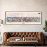 Yakutsk Russia Panoramic Travel Poster, Framed Canvas Print or Metal Wall Art, Travel Art, Home Decor, Panoramic Painting, Midcentury Art