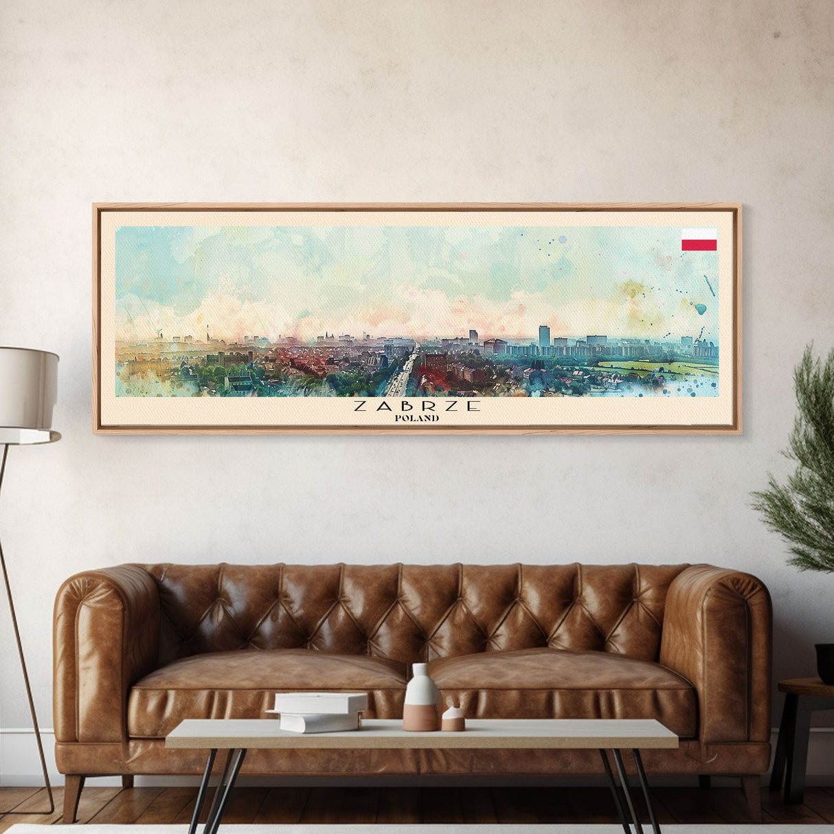 Zabrze Poland Wall Art, Panoramic Travel Poster, Panoramic Framed Canvas Print, City Wall Art, Wall Hanging Home Decor, Travel Art