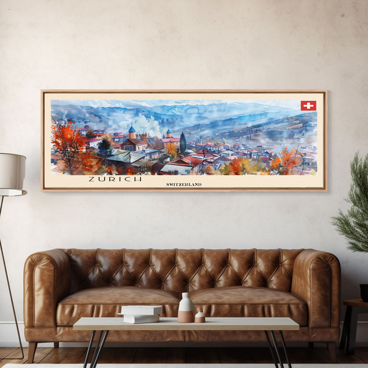 Zugdidi Georgia Travel Print Wall Art, Panoramic City Art, Travel Art, Wall Decor, Vacation Gift, Framed Canvas Print Or Metal Art