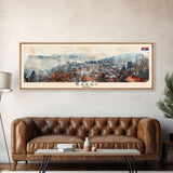 Šabac Serbia Wall Art, Panoramic Travel Poster, Panoramic Framed Canvas Print, City Wall Art, Wall Hanging Home Decor, Travel Art