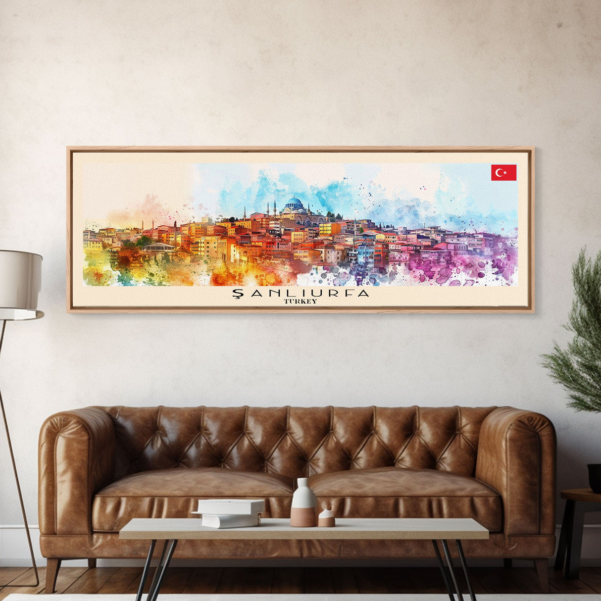 Şanlıurfa Turkey Travel Art, City Art, Framed Canvas Print or Metal Wall Art, Europe Travel Poster, Panoramic Wall Art, Extra Wide Wall Art