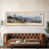 Shakhty Russia Panoramic Travel Poster, Framed Canvas Print or Metal Wall Art, Travel Art, Home Decor, Panoramic Painting, Midcentury Art