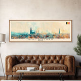 Saint Niklaas Belgium Wall Art, Panoramic Travel Poster, Panoramic Framed Canvas Print, City Wall Art, Wall Hanging Home Decor, Travel Art