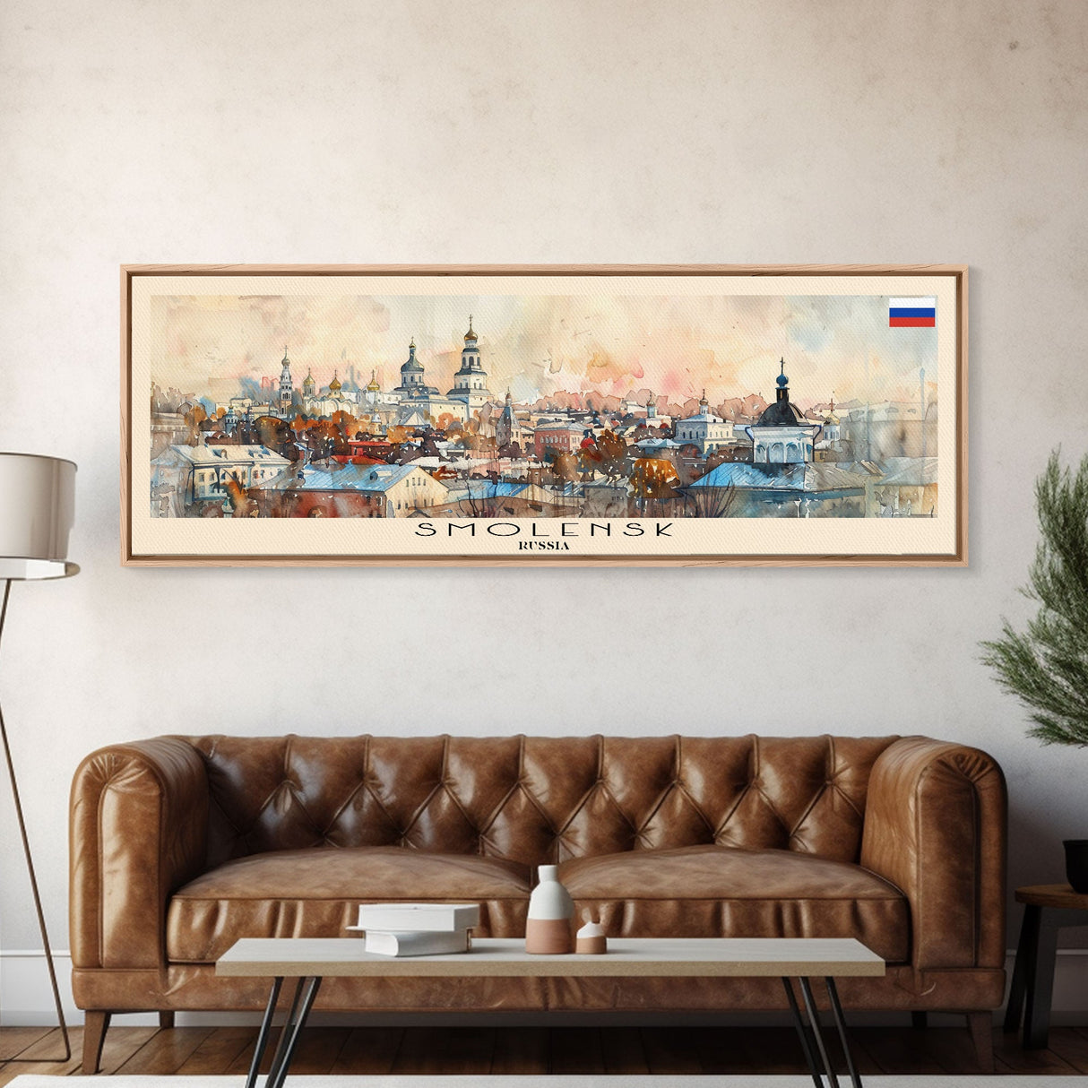 Smolensk Russia Travel Art, City Art, Framed Canvas Print or Metal Wall Art, Europe Travel Poster, Panoramic Wall Art, Extra Wide Wall Art