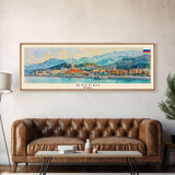 Sochi Russia Panoramic Travel Poster, Framed Canvas Print or Metal Wall Art, Travel Art, Home Decor, Panoramic Painting, Midcentury Art