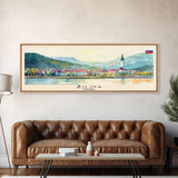 Zilina Slovakia Panoramic Travel Poster, Framed Canvas Print or Metal Wall Art, Travel Art, Home Decor, Panoramic Painting, Midcentury Art