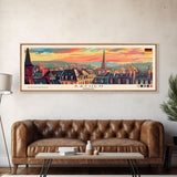 Aachen Germany  Panoramic Travel Poster, Framed Canvas Print or Metal Wall Art, Travel Art, Home Decor, Panoramic Painting, Midcentury Art