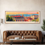 Alcorcón Spain Panoramic Travel Poster, Framed Canvas Print or Metal Wall Art, Travel Art, Home Decor, Panoramic Painting, Midcentury Art