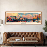 Almere Netherlands Panoramic Travel Poster, Framed Canvas Print or Metal Wall Art, Travel Art, Home Decor, Panoramic Painting, Midcentury Art