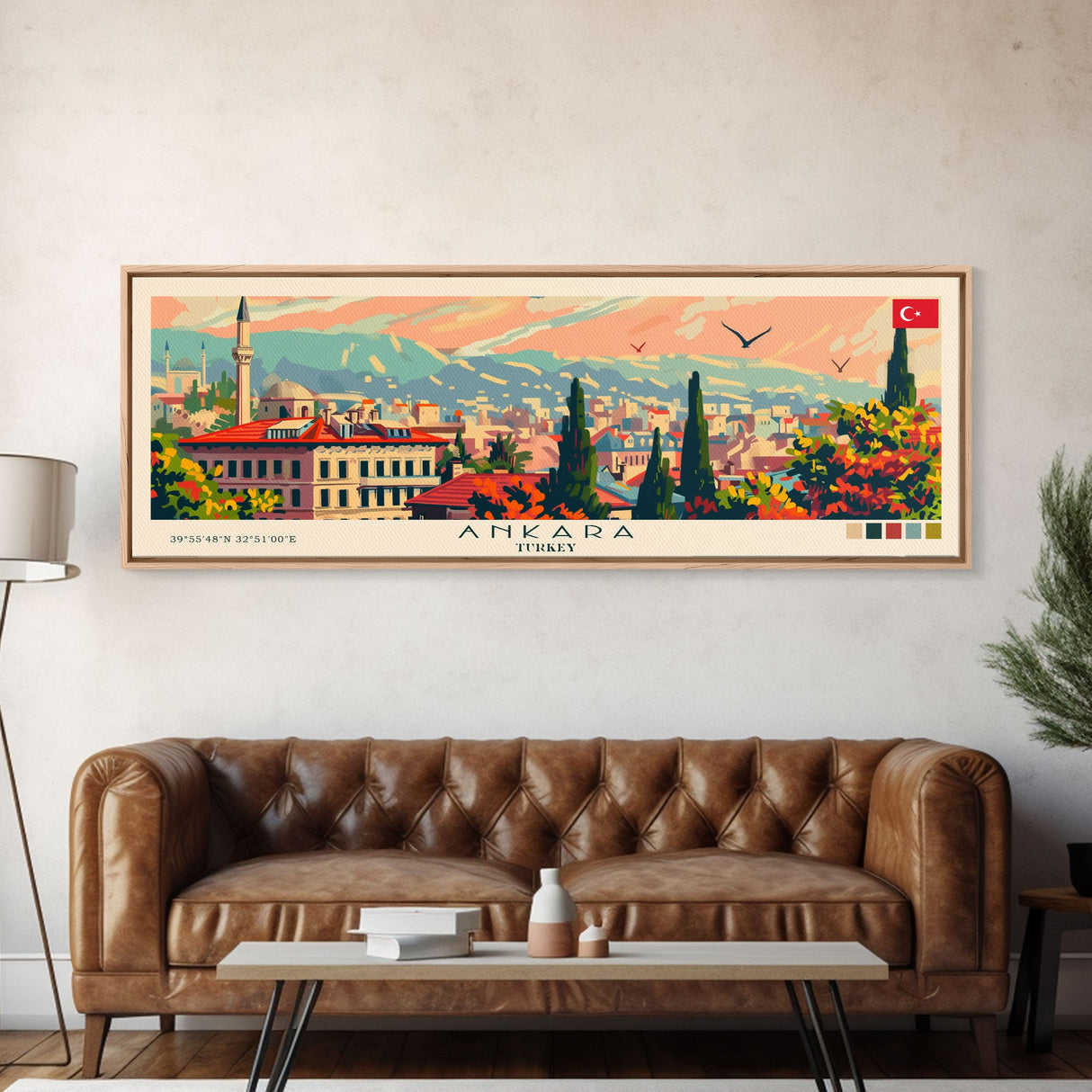 Ankara Turkey Travel Print Wall Art, Panoramic City Art, Travel Art, Wall Decor, Vacation Gift, Framed Canvas Print Or Metal Art