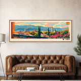 Badajoz Spain Wall Art, Panoramic Travel Poster, Panoramic Framed Canvas Print, City Wall Art, Wall Hanging Home Decor, Travel Art