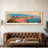 Badalona Spain Travel Print Wall Art, Panoramic City Art, Travel Art, Wall Decor, Vacation Gift, Framed Canvas Print Or Metal Art