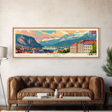 Bergen Norway Wall Art, Panoramic Travel Poster, Panoramic Framed Canvas Print, City Wall Art, Wall Hanging Home Decor, Travel Art