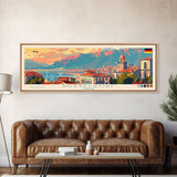 Dusseldorf Germany Travel Art, City Art, Framed Canvas Print or Metal Wall Art, Europe Travel Poster, Panoramic Wall Art, Extra Wide Wall Art