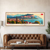 Denizli Turkey Wall Art, Panoramic Travel Poster, Panoramic Framed Canvas Print, City Wall Art, Wall Hanging Home Decor, Travel Art