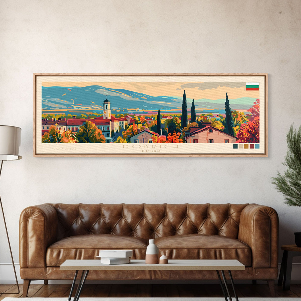 Dobrich Bulgaria Travel Art, City Art, Framed Canvas Print or Metal Wall Art, Europe Travel Poster, Panoramic Wall Art, Extra Wide Wall Art