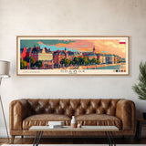 Gdansk Poland Travel Print Wall Art, Panoramic City Art, Travel Art, Wall Decor, Vacation Gift, Framed Canvas Print Or Metal Art