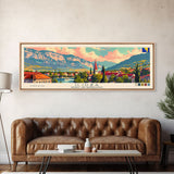 Ilida Bosnia Travel Art, City Art, Framed Canvas Print or Metal Wall Art, Europe Travel Poster, Panoramic Wall Art, Extra Wide Wall Art